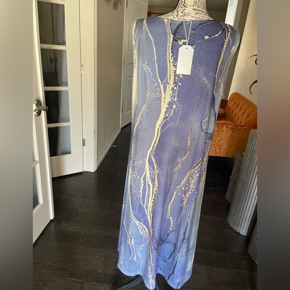 ❗️PRICE DROP❗️Slate blue dress with quartz like veins. Size XL - Picture 2 of 5